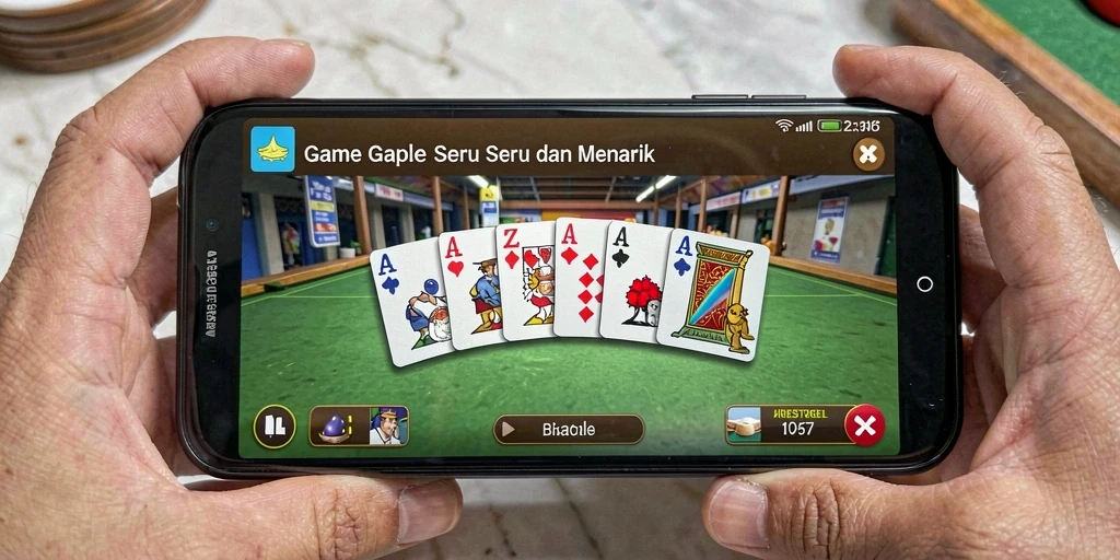 Screenshot gameplay ARIESTOGEL yang menunjukkan keseruan permainan Gaple.