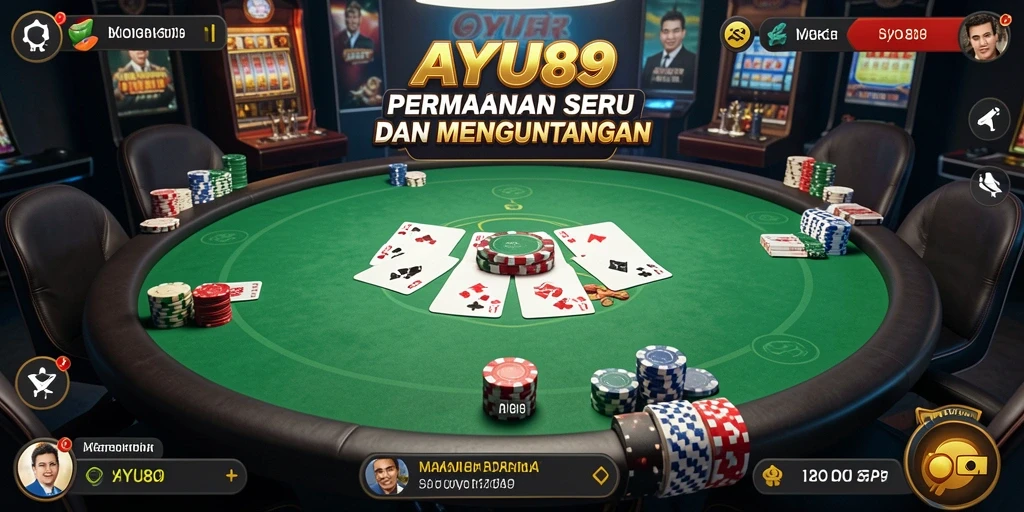 Tampilan gameplay AYU89 yang menarik saat bermain poker.
