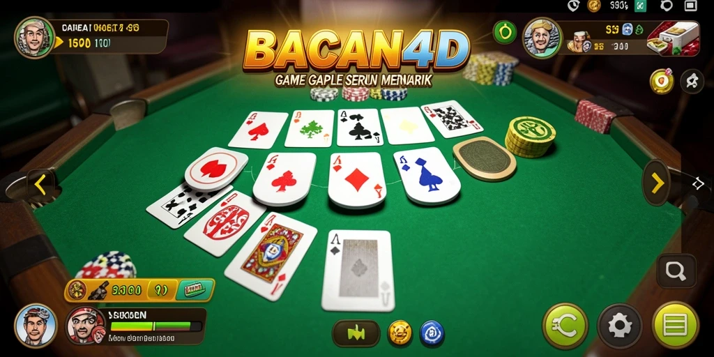 Tampilan gameplay BACAN4D yang seru dalam permainan Gaple.