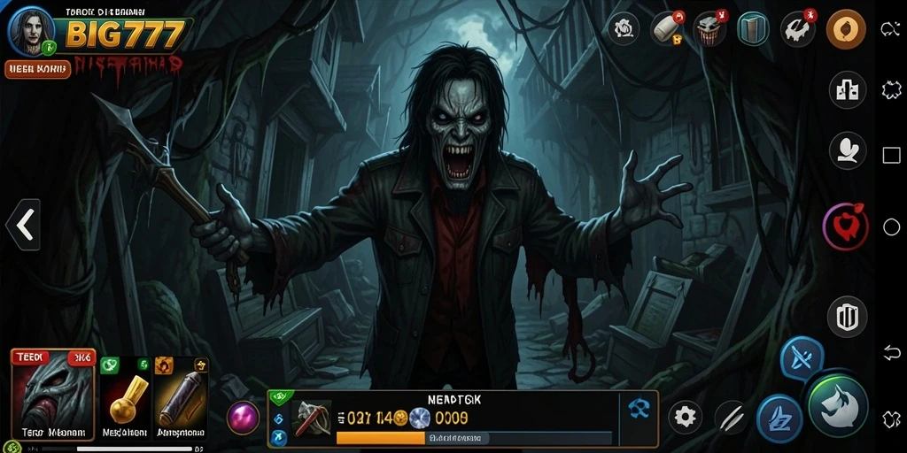 Tampilan mendebarkan dari gameplay seram BIG777.