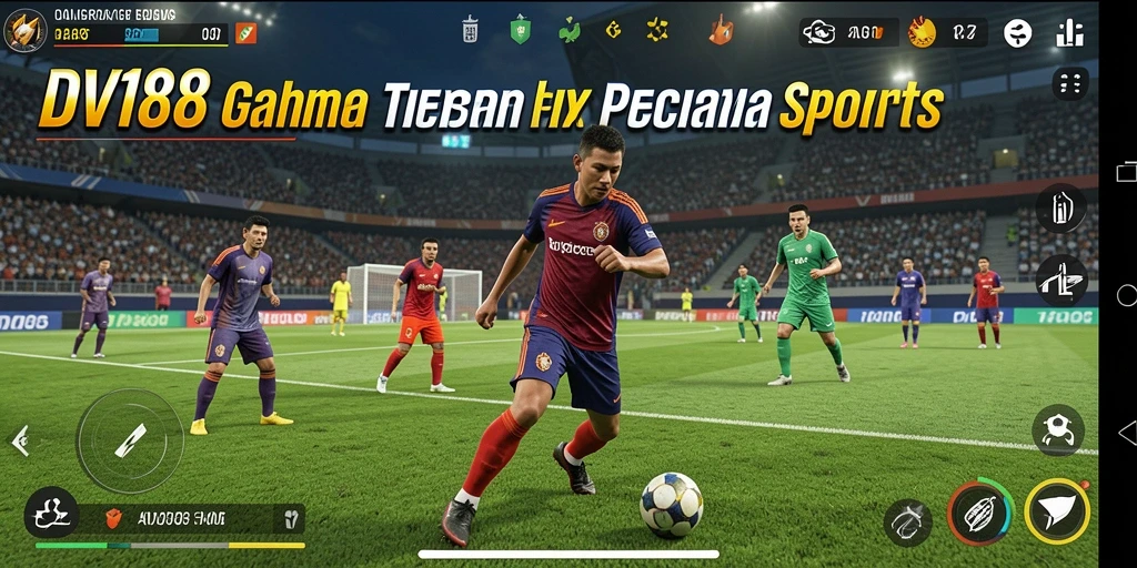 Tangkapan layar dari gameplay DV188 menampilkan aksi olahraga yang seru.