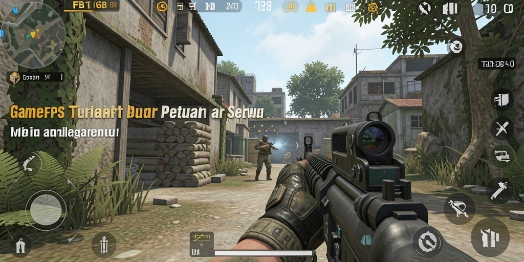 Tampilan gameplay FPS yang mendebarkan dan menarik.