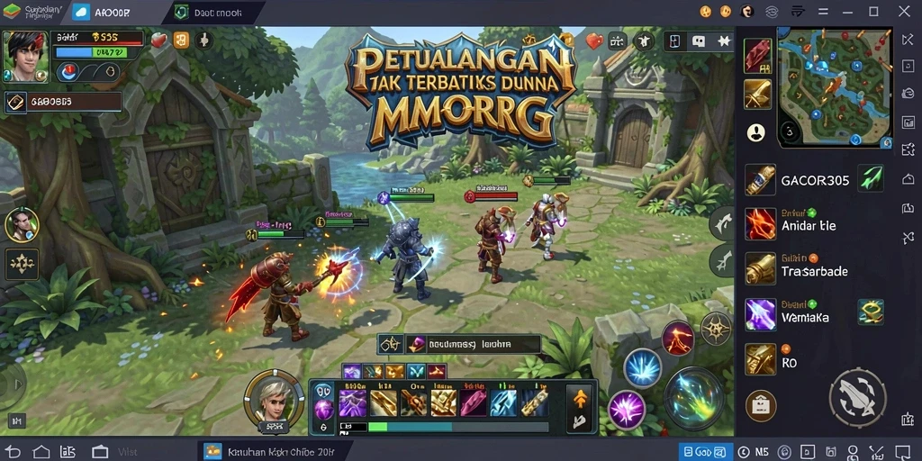 Screenshot menunjukkan gameplay menarik dari GACOR305 dengan dunia fantasi yang luas.