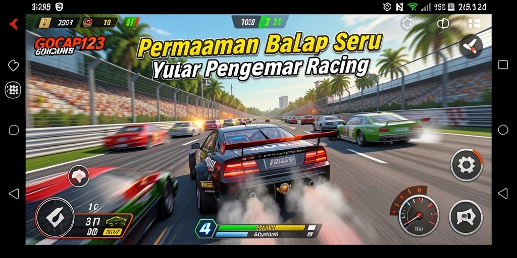 Tampilan balapan seru di GOCAP123 dengan grafis menawan.