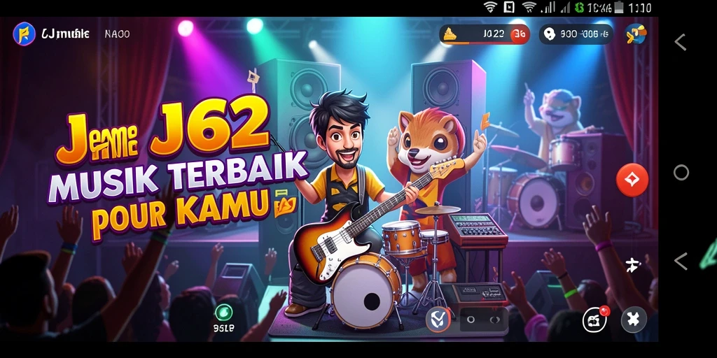 Tampilan gameplay JJ62 menggugah selera musik dengan interaksi yang menarik.
