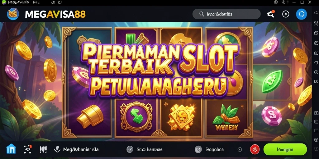 Ilustrasi gameplay mendebarkan dari MEGAVISA88 yang menunjukkan putaran Slot.