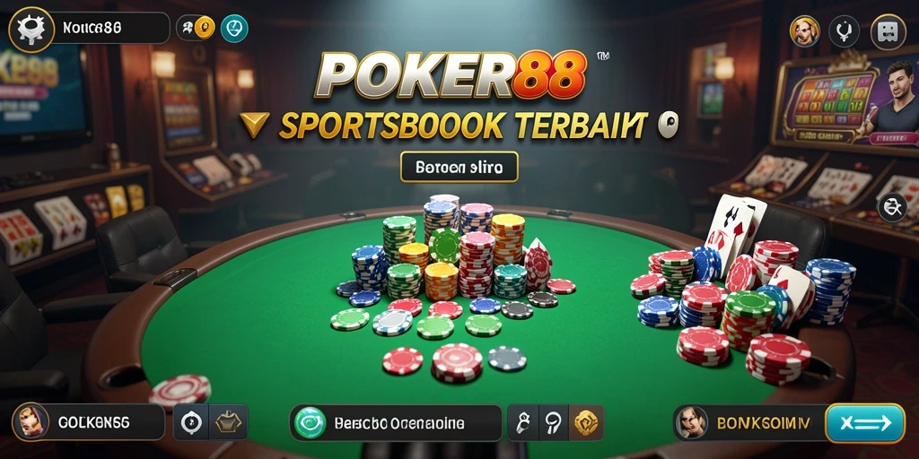 Tampilan gameplay seru di POKER88 dengan berbagai opsi taruhan.