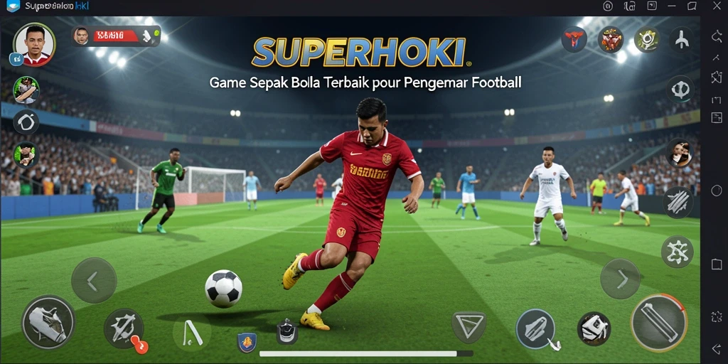 Tampilan gameplay SUPERHOKI yang menarik dengan aksi sepak bola nyata.