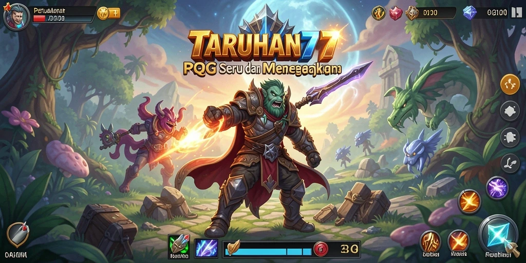 Tangkapan layar menampilkan aksi seru dalam game RPG TARUHAN77.
