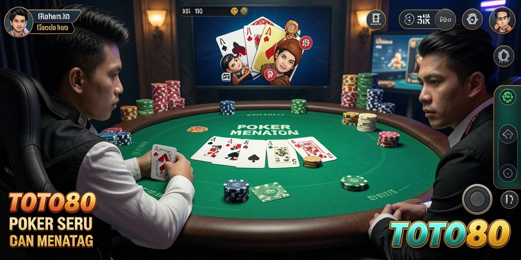 Tampilan menarik dan gameplay seru dalam permainan Poker TOTO80.