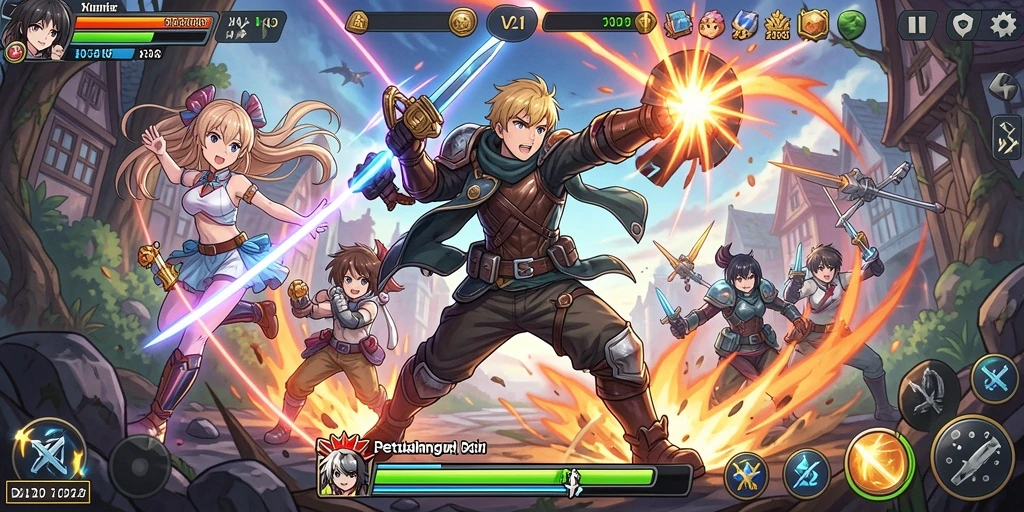 Screenshot V21 menampilkan aksi seru di dunia Anime.